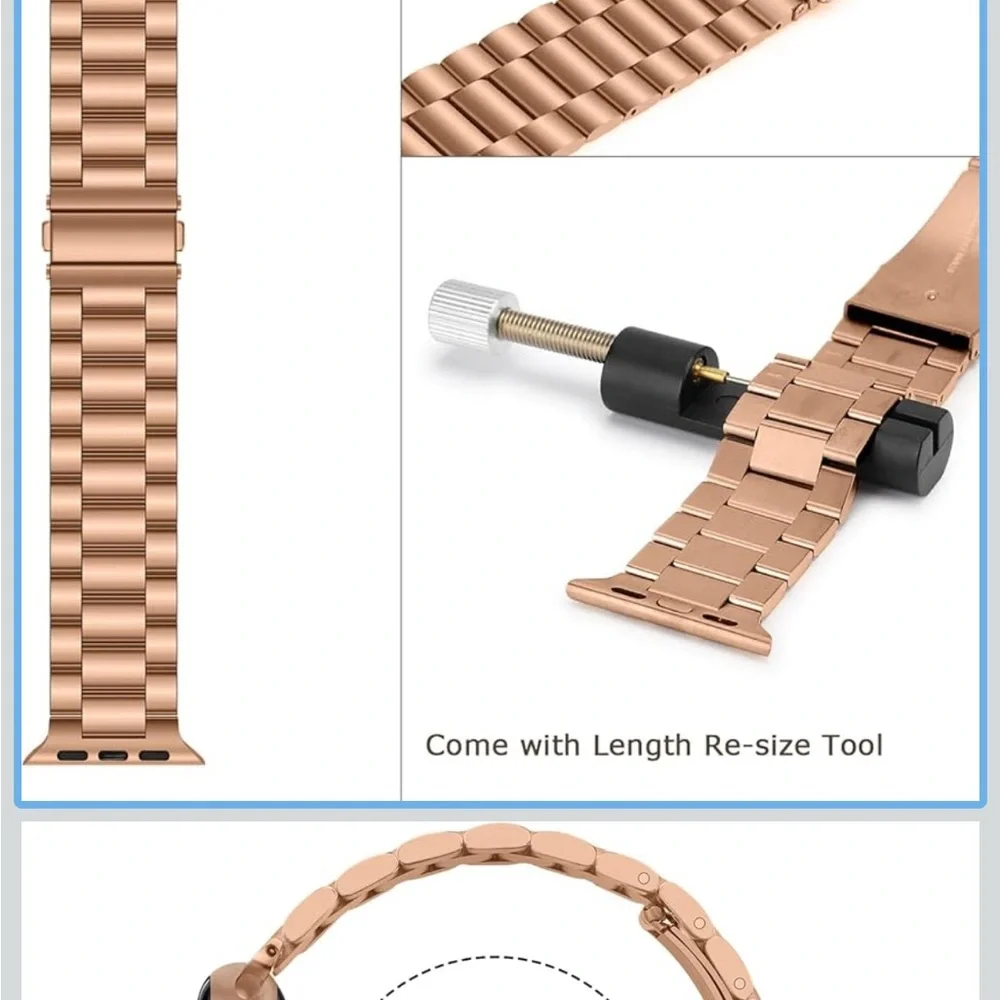 Elegant Rose Gold Watch Band